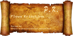 Pleva Krisztina névjegykártya